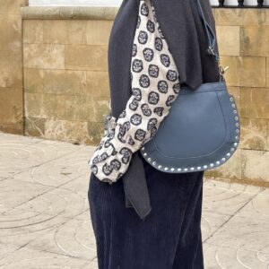 Bolso piel tachas azul