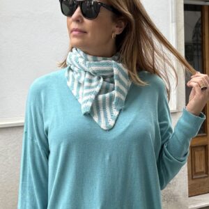 Pico rayas beige y agua