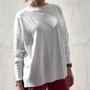 Jersey cuello caja básico sueltecito blanco
