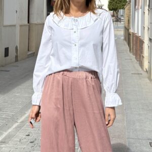 Camisa blanca volante cuello