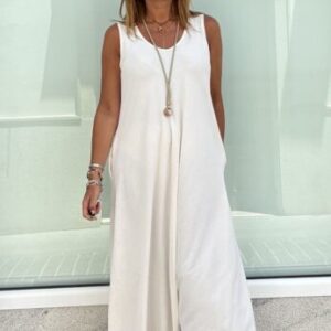 Vestido al bies beige