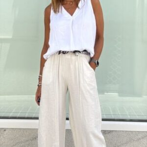 Pantalón beige pañuelo
