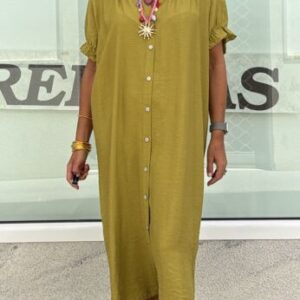 Vestido camisero pistacho