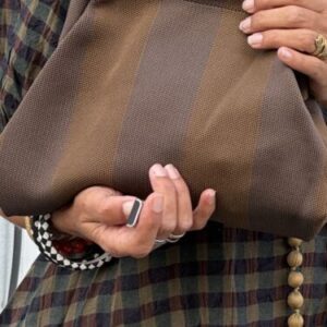 Bolso rayas moca