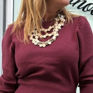 Collar círculos planos beige