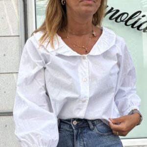 Camisa volante subido blanca