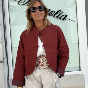 Chaqueta cierre japonés terracota