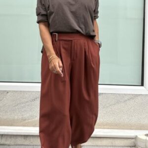 Pantalón bombacho teja hebilla