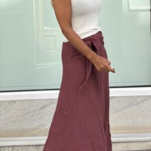 Falda bambula lazada mauve rosado
