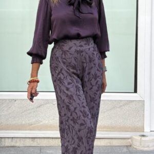 Blusa satinada lazada morada