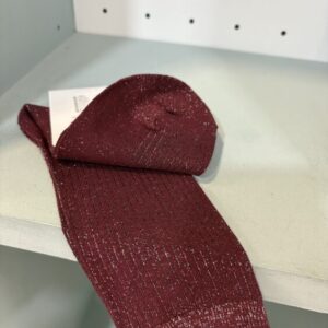 Calcetín algodón burdeos brillo plata