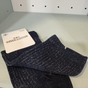 Calcetín algodón azul brillo plata