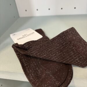 Calcetín algodón marrón brillo plata