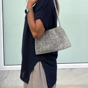 Bolso piedras plata