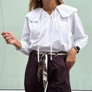 Blusa blanca maxi cuello