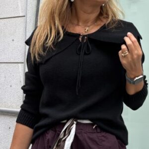 Jersey maxi cuello negro