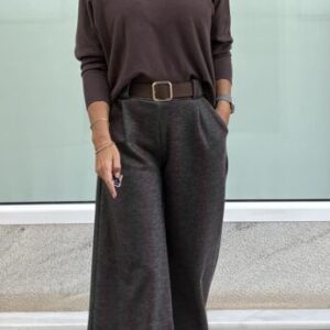 Pantalón raya cinturón verde y marrón