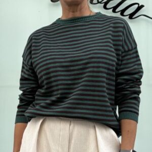 Jersey raya marrón y verde