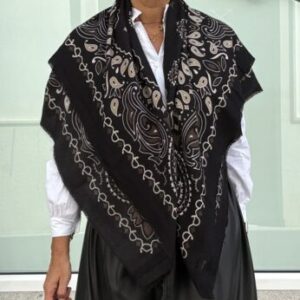Pañoleta maxi bandana paisley negra