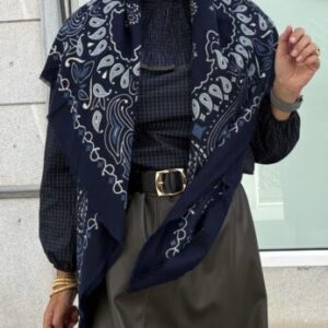 Pañoleta maxi bandana paisley azul