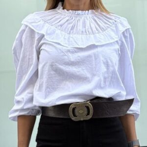 Blusa volante blanca