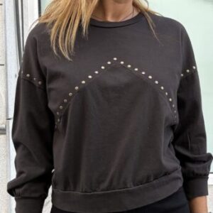 Sudadera tachas marrón