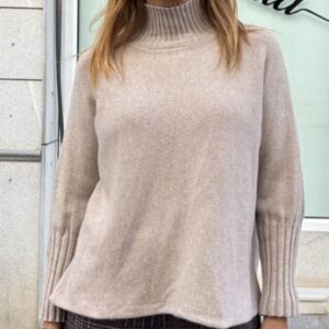 Jersey puños beige tostado