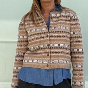 Cardigan greca camel