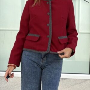 Chaqueta paño tipo austriaca roja y gris