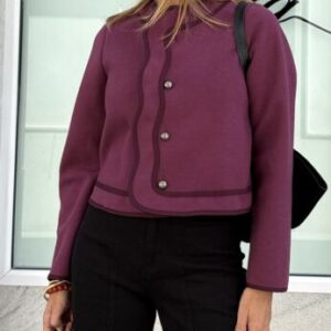 Chaqueta paño ondas magenta